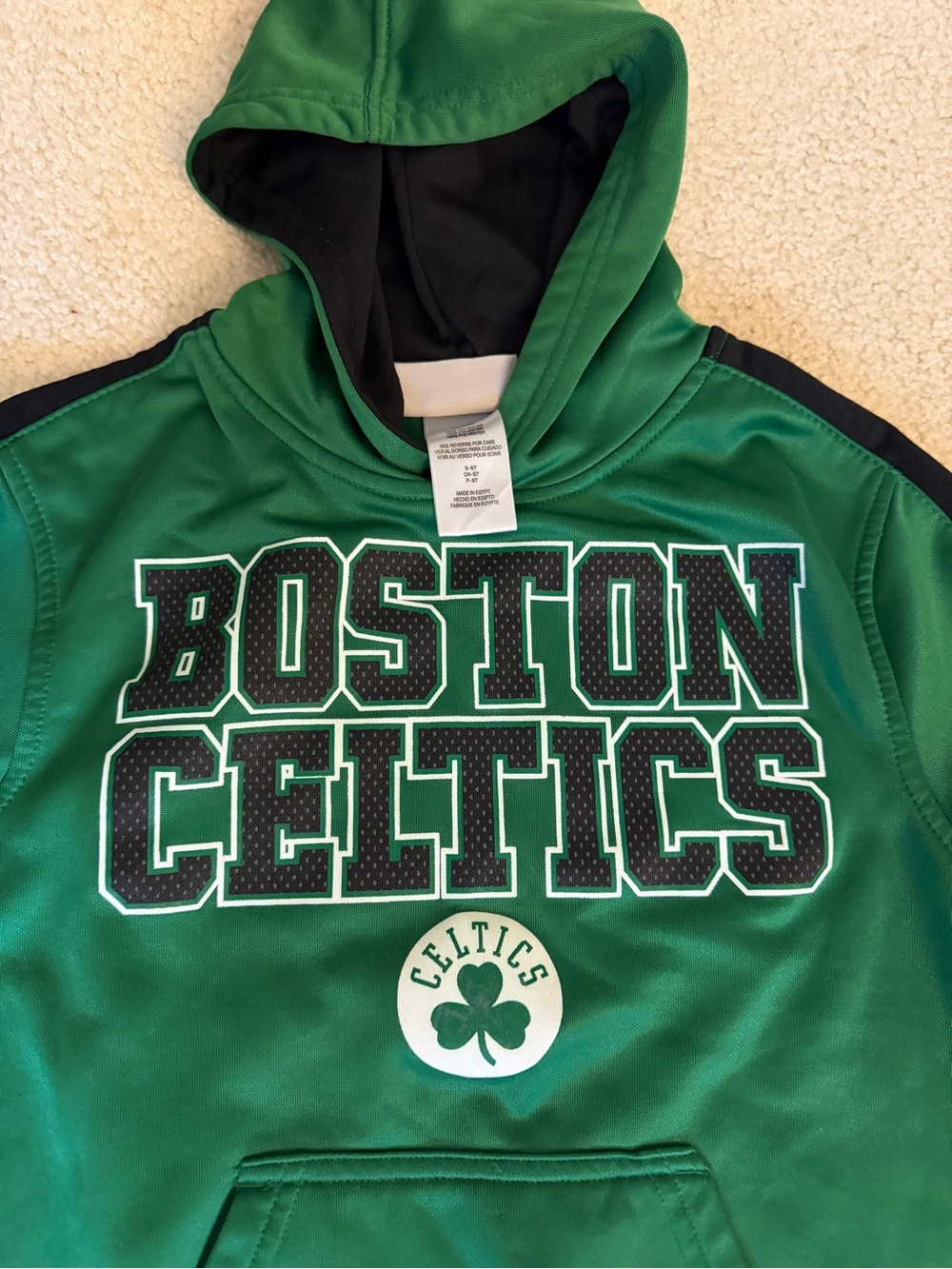Boston Celtics kids Hoodie Green Black NBA Pullover Sweatshirt